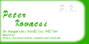 peter kovacsi business card